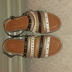 Crown Vintage slingback flat strappy sandal, 7.5 (NWOT)